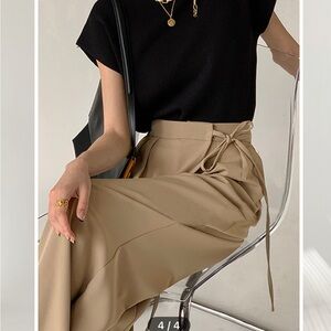 Elegant Tan Wrap Pants